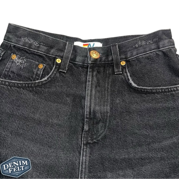 Aviator Nation Women’s Black HI RISE SKATER CUTOFF RAINBOW BACK POCKET SHORTS🌈 - Picture 6 of 12